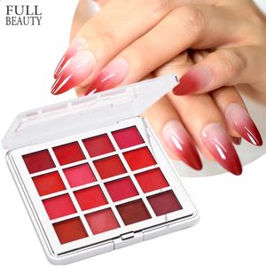 16 Farben Nagelglitzer Farbverlauf Rot Festes Pigment Nägel Kunst Reiben Staub UV Gelpoliermittel Magischer Spiegel Maniküre Dekoration Pulver 240127