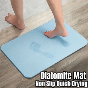 Diatomite Mat Diatomaceous Earth Bath Mat Super Absorbent Non Slip Quick Drying Bath Shower Rug Door Home Floor Bathroom Mat 240130