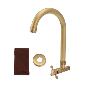 Bathroom Sink Faucets Antique Brass Single Handle Faucet Exquisite Easy To Install Basin Bright Brushed Finish Cross Knob For Kitchen