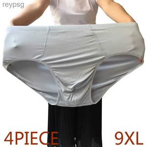 Underbyxor Spring Summer Mens Briefs Shorts Cotton Plus Size Manlig trigonometriska trosor extra stort löst fett 9xl A33 YQ240214