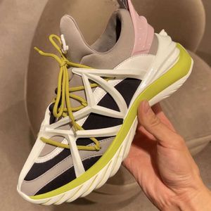 HQ2 Luxury Brand Sneaker Women Casual Shoes Cosmosf White and Ballet Pink Leather Neoprene Lowtop Trainers äkta läderkristaller med Box 9Vl Q00i
