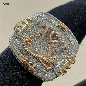 Дизайнер ювелирных изделий Hiphop индивидуальная настоящая VVS Diamond White Gold Iced Out Custom Название кольца персонализированные для Manifhop