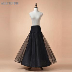 WeißSchwarzer Petticoat für A-Line-Kleid, Hochzeitszubehör, Unterrock für Abschlussballkleid, lange Krinoline, Übergröße, QC100008MBL6065215