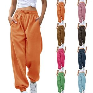 Sahne Wear Women's Alt Sweetpants Joggers Pantolon Egzersiz Cepli Yüksek Bel Yoga