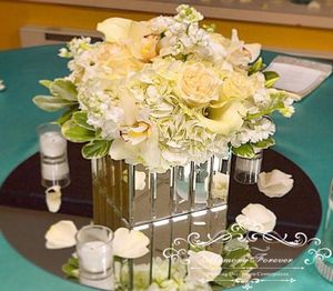 10pcs Center Piece okrągłe lustro na wesele dobrej jakości ślub środkowe Centrum Acryl Mirror Candle Plate4631324