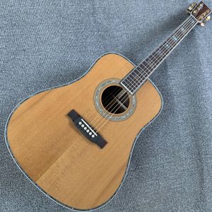 Akustisk gitarrlogg färg 6strings Spruce Panel Rose Wood Backside Panel Ebony Fingerboard Support Anpassning Freeshipping