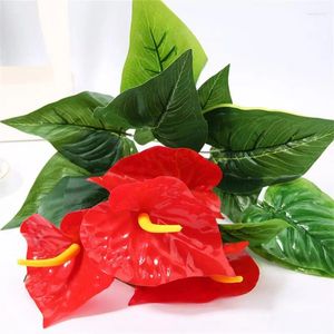 Flores decorativas antúrio de 12 cabeças alternativa flor falsa decoração floral planta resistente ao desgaste