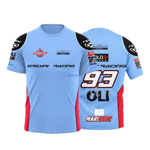 Men's T-shirts 2024 New Motorcycle Race Blue Summer Mens Breathable T-shirt Team Marquez Fans Casual Short Sleeves t Shirt for Men Fq6i