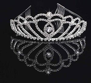 Headpieces de noiva com strass jóias de casamento meninas coroas festa de aniversário desempenho pageant cristal tiaras casamento accessor4955972