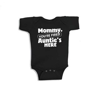 New Mommy Onesie Cotton Short Sleeve Baby Bodysuit Bair Boys Girls Close Funny Auntie Baby Clothing 024M18029789441472