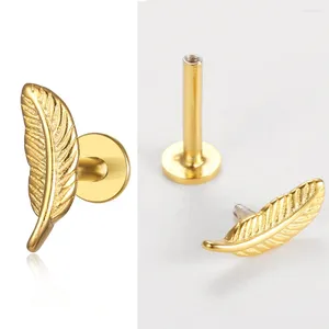 Kolczyki stadnonowe 1PC Fashion Feather Studs Studs Kolczyka dla kobiet 925 Srebrny Cz Small Ricing Jewelry Gifts