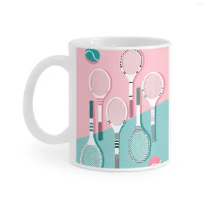 Tazze Got Served-Tennis Country Club Atleta sportivo Retro Ritorno al passato Tazza bianca Stampa di tè al latte Tazza di caffè da 11 Oz servita