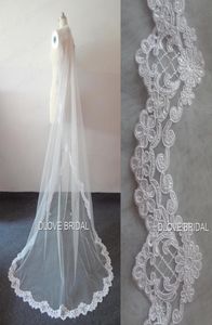 Designer di lusso due metri velo da sposa in pizzo applicato uno strato pettine in metallo accessori per capelli da sposa festa 2 scelte di fabbrica Real1085881