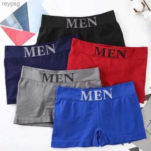 Cuecas masculinas boxers meados de cintura sem costura casual leve secagem rápida solta briefs para dormir roupas masculinas yq240214