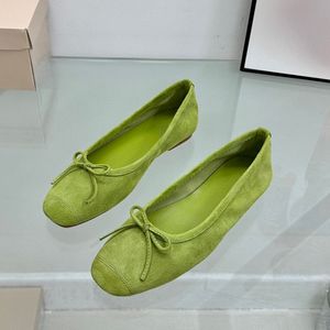 Vintage Spring Bowtie Ballet Flats Buty Wschuj się na okrągłym palcach na leniwy buty