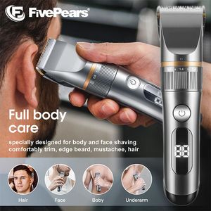 Fivepears máquina de cortar cabelo profissional para homensaparador de barba para homensmáquina de corte de cabelomáquina para barbear 240124