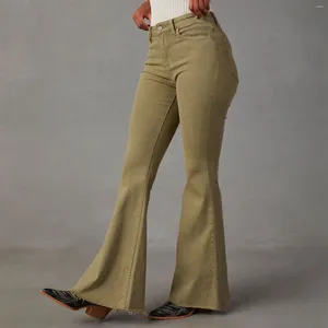 Jeans femininos senhoras hip hop estilo vintage denim para slenderizing e relaxante casual flare calças mulheres malha streetwear
