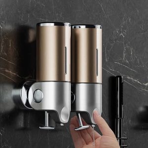 Bathroom Shampoo Dispenser Upgrade Metal Tie Rod Double Liquid Soap Dispenser Holder Wall Soap Head Shower Liquid Dispenser 240122