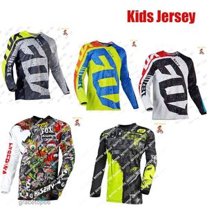 Męskie koszulki Dzieci Off Road Racing T-shirt Batfox Downhill Jersey Mtb Bike Childrens Motocross DH MX Motocross Ubrania 7y54