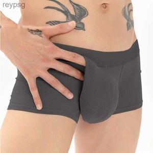 Underbyxor män sexig rymdkapsel påse separata trosor andningsbara u-bulge sport stor pouchcup boxer underkläder scrotum fysiologisk boexr yq240214