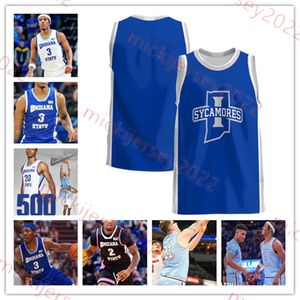 Larry Bird Robbie Avila Sycamores Jersey Jayson Kent 23 Jaden Daughtry 24 Jake Wolfe 35 Derek Vorst Custom Ed Indiana State Basketball Jersys