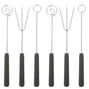 Dinnerware Sets 6 Pcs Chocolate Fork Kitchen Gadgets Baking Supplies Cocktail Tools Stainless Steel Dipping Forks BBQ Mini Candy