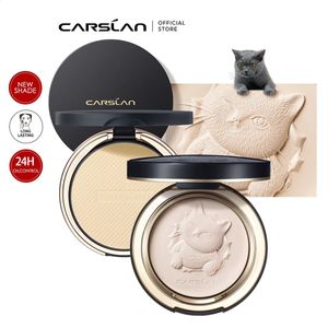 CARSLAN 24H Oil Control Translucent Pressed Powder Compact Foundation Waterproof Concealer Loose Setting Power Face Makeup 240127