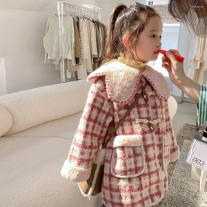 Imbottiture Cappotto Versione coreana Inverno Peluche Cappotti spessi 2024 Tuta sportiva Giacca in pile caldo per l'autunno Bambini Abbigliamento per ragazze TY57