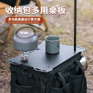 Storage Bags Outdoor Multi-Functional Table Board Buggy Bag Cover Cutlery Rack Portable Mini Metal Light Holder