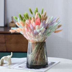 Fiori decorativi 50PCS Naturale Pampas Erba Secca Fiore Coda Bouquet Decorazione di cerimonia nuziale Herbe Lagurus Ovatus Home Decor