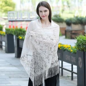 Scarves Party For Female Bridesmaid Shawl Neckerchief Cheongsam Tassels Dress Women Scarf Lace Beach Yarn Bride