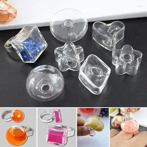 Garrafas de vidro bolha globo frasco tampa de garrafa artesanal jóias descobertas para acessórios de anel diferentes formas para selecionar