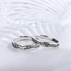 Cluster Rings S925 Sterling Silver Whale Births A Deer With You Couple Ring Of Men And Women's Small Group Valentine's Day Gift