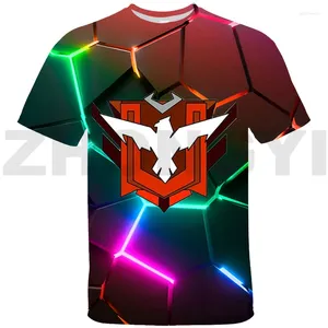 Homens Camisetas Jogo Free Fire Garena T-shirt Feminino Moda Top Camisa Diária Esporte Mens Meninas Kawaii Cartoon Oversized