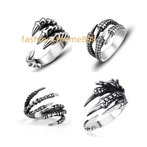 Dragon Claw Ring Retro Punk Exaggerated Ring Adjustable Opening Goth Punk Tentacle Hip-hop Middle Finger for Women Men Jewelry
