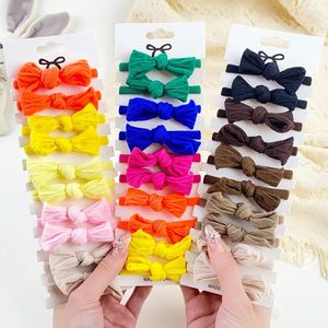 Hårtillbehör 10st Baby Girls Soft Bow Ring Rep Elastic Bands for Kids Tie Ponytail Holder Head Dress