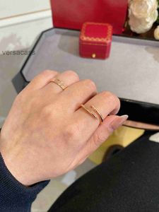 Luxury Designer Ring Thin Nail Ring Top Quality Diamond for Woman Man Electroplating 18k Classic Premium Rose Gold with BoxVTU0 VTU0VTU0 VTU0