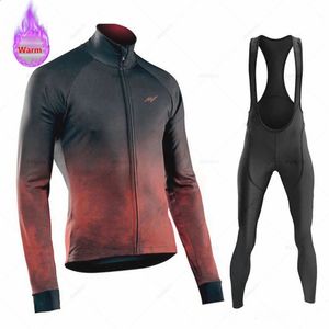 Morvelo Winter Cycling Jersey Sets Men Thermal Fleece Bicycle Clothing Road Bike Shirt MTB Uniform Ropa Ciclismo Warm Bib Pants 240131