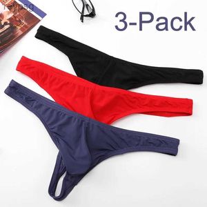 Briefs trosor 3-pack underkläder för män gratis frakt billigaste herr thong bikini gay plus size män g-strängar underkläder låg midja yq240215