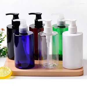 Butelki do przechowywania 20pcs 300 ml pusta biała butelka do zwierzaka z przezroczystym szamponem z anodowaną plastikową pompą emulsyjną Coser Coseg Cossic Cosenet