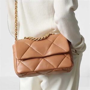 2024 3Handbag Luxury Designer Shiny Gold Shoulder Brand Bag Cross Body Women Lambskin Tone 19 Finish Totes Wallet Purse Chain Flap with Original Box 55