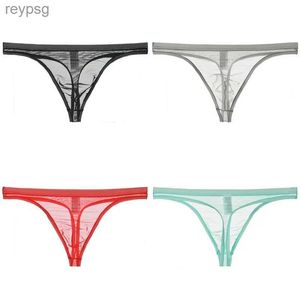 Briefs Panties 4pcs/Lot Şeffaf G-Strings Erkekler Ultra Nefes Alabaş İç Çamaşırı Erkek Gazlı Tangalardan Görüyor Seksi Erotik YQ240215