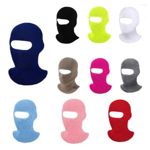 Berets Proteção de Ouvido Bonnet Chapéu Skullies Máscara Cachecol Gola Chapéus de Malha Cobertura Completa Rosto Homens Gorros Mulheres Inverno Cap