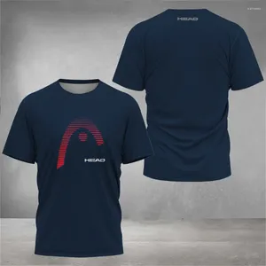 Mäns T -skjortor Solid Color Printed Tennis Clothing Breattable Head Badminton Sports Golf Fitness Kort ärm