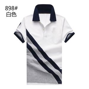 Verão Homens Ásia Tamanho RL Big Pony 100% Algodão Lazer Moda Lapela Top Tees Homens Manga Curta Elegante Clássico Cavalo Polo Camisa Designer de Luxo Roupas de Golfe 898