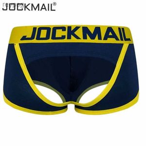 Slip Mutandine Marchio di moda Uomo sexy Biancheria intima senza schienale Pene Jock Strap Uomo Perizoma G-String Pantaloncini da uomo gay Jockstraps YQ240215