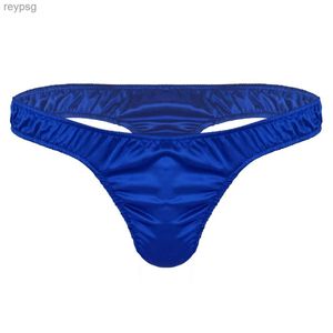 Trosor trosor sexiga herr underkläder underkläder mjukt glansigt rufsed låg stigning högskuren bikini thong sissy sömnkläder nattkläder yq240215