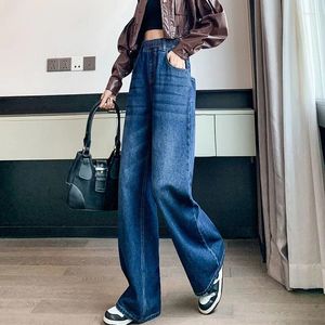 Dżinsy damskie 2024 Spring Autumn Denim Spodnie luźne ciasne wysokiej talii szerokie nogi proste spodnie Student Plus Size Women 200 kg noszenie