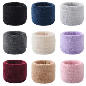 Scarves Solid Color Scarf Single Circle Snood High Neck Thick Comfortable Warm Plush Collar Children Ring