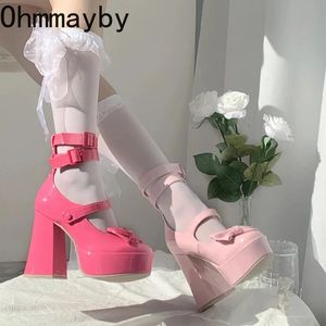 Platforma Mary Janes Shoes Women Fashion Płytkie japoński styl damskie dziewczyny na wysokim obcasie buty lolita dla kobiety 240129